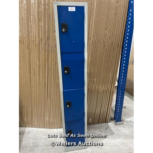 9 - BLUE 4 DOOR COMMERCIAL LOCKER / 1800X315X300MM / RRP: �126.30  / COLLECTION FROM DARTFORD / DELIVERY... 