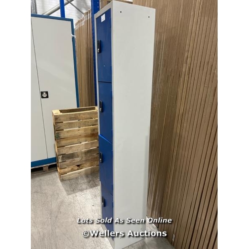 9 - BLUE 4 DOOR COMMERCIAL LOCKER / 1800X315X300MM / RRP: �126.30  / COLLECTION FROM DARTFORD / DELIVERY... 