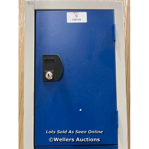 9 - BLUE 4 DOOR COMMERCIAL LOCKER / 1800X315X300MM / RRP: �126.30  / COLLECTION FROM DARTFORD / DELIVERY... 