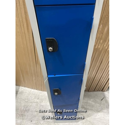 9 - BLUE 4 DOOR COMMERCIAL LOCKER / 1800X315X300MM / RRP: �126.30  / COLLECTION FROM DARTFORD / DELIVERY... 