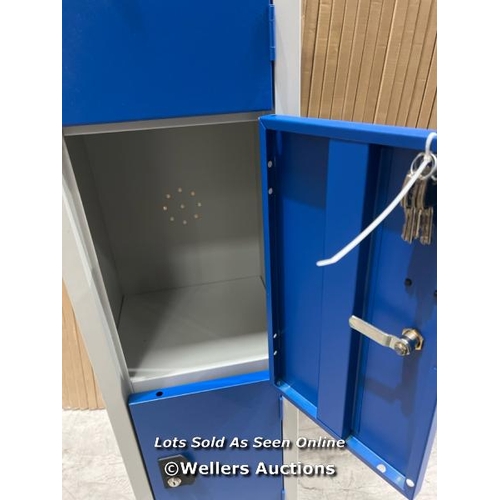 9 - BLUE 4 DOOR COMMERCIAL LOCKER / 1800X315X300MM / RRP: �126.30  / COLLECTION FROM DARTFORD / DELIVERY... 