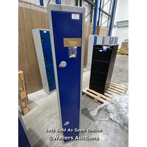 16 - METAL STORAGE LOCKER / MATERIAL: STEEL / NUMBER OF DOORS: 2 / TYPE OF LOCK: CYLINDER LOCK / WITH KEY... 