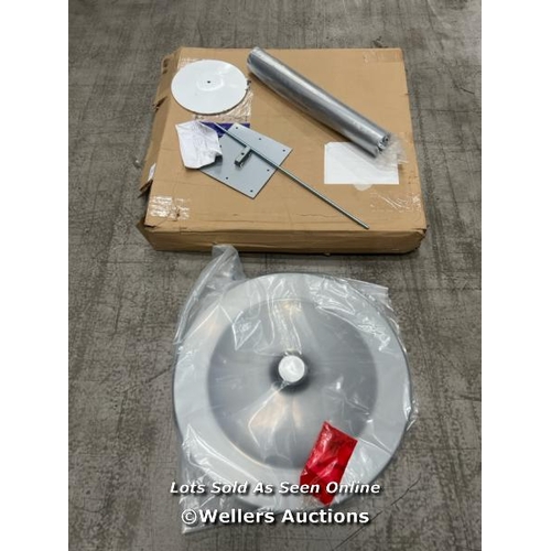 55 - SEMI-OVAL MODULAR TABLE - INCLUDES X2 METAL BASES AND ASSOCIATED FIXINGS, HEIGHT: 74 CM, WIDTH: 110 ... 