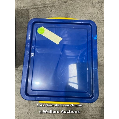 61 - REALLY USEFUL 35 L SOLID BLUE STORAGE BOX - SLIGHTLY DAMAGED LID / RRP: 40.80 / COLLECTION FROM DART... 