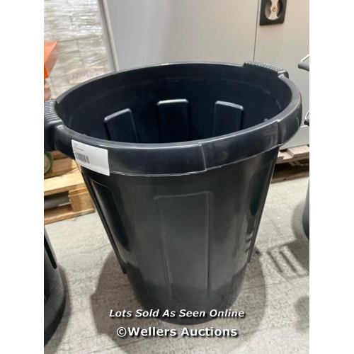 97 - 80 L BLACK DUSTBIN / SEE IMAGES FOR CONDITION - MOST LOTS IN THIS SALE APPEAR TO BE NEW OR IN AS NEW... 