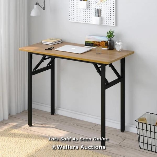 57 - RRP: 68.99 - INBOX ZERO PORTABLE FOLDING DESK / TOP COLOUR: BROWN, FRAME COLOUR: BLACK, SIZE: 75CM H... 