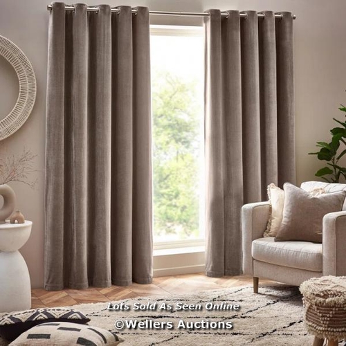 5066 - RRP: 129.99 - LOFT LIVING HEAVY CHENILLE VELVET EYELET CURTAINS / PANEL SIZE: 229CM WIDTH X 229CM DR... 