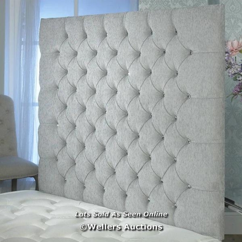 9176 - RRP: 197.99 - ROSDORF PARK SHAW UPHOLSTERED HEADBOARD / COLOUR: GREY, SIZE: DOUBLE (4'6) / 1 BOX / C... 