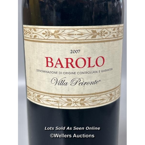 122 - Two bottles of wine; Terres De Galets Côtes Du Rhône 2006, 750ml, 13.5% Vol and Barolo Villa Peiront... 