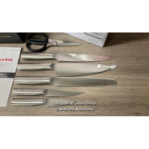 6107 - KITCHENAID STAINLESS STEEL KNIFE BLOCK / MINIMAL IF ANY SIGNS OF USE / E42