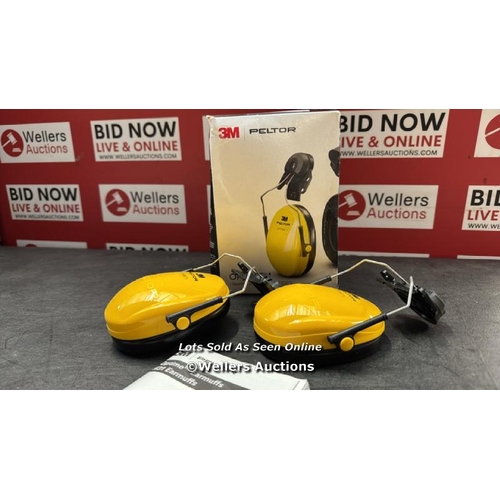 6833 - 3M PELTOR OPTIME I EARMUFFS, 26 DB, YELLOW, HELMET MOUNTED, H510P3E-405-GU / APPEARS NEW, SEE IMAGES... 