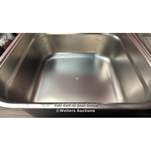 6856 - ASELECTED WASHING UP BOWL & STRAINER BOWL, 304 STAINLESS STEEL LARGE RECTANGULAR 10 LITRE COLANDER M... 