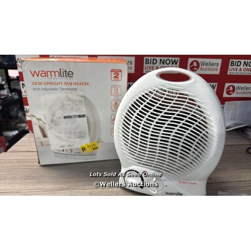 6871 - WARMLITE WL44002 THERMO FAN HEATER WITH 2 HEAT SETTINGS AND OVERHEAT PROTECTION, 2000W, WHITE / POWE... 