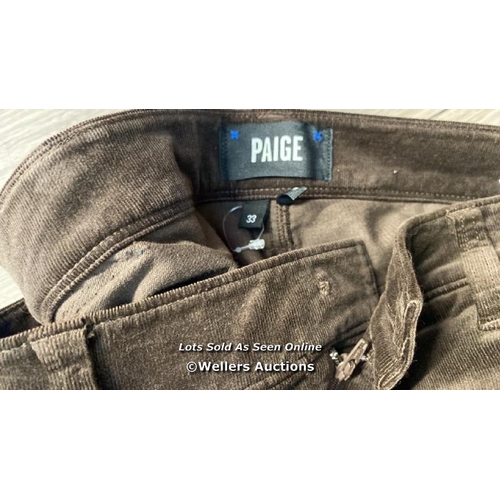 513 - PAIGE TROUSERS MICRO CORD STRECH 5 POCKET 30 / SIZE 30 / APPEARS NEW / RRP: 240 / G4