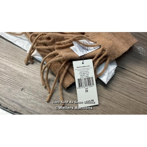 515 - POLO RALPH LAUREN SCARF WOOL CLR PP OS BEIGE / APPEARS NEW WITH TAGS / G4