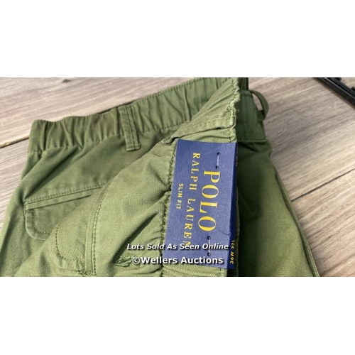 518 - POLO RALPH LAUREN SLIM PREPSTER CARGO 36 OLIVE / SIZE 36X32 / RRP: 159 / APPEARS NEW WITH TAGS / G4