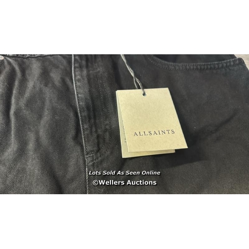 533 - ALLSAINTS HAILEY DENIM SHORT 16 WASHED BLACK / SIZE UK 16 / APPEARS NEW WITH TAGS / RRP: 89 / G5