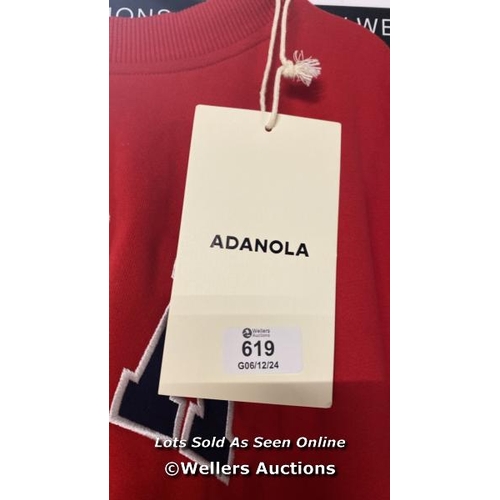 619 - ADANOLA OVERSIZED SWEATSHIRT / S / CLASSIC RED NEW WITH TAGS / MINOR DAMAGE - SEE IMAGES / G30