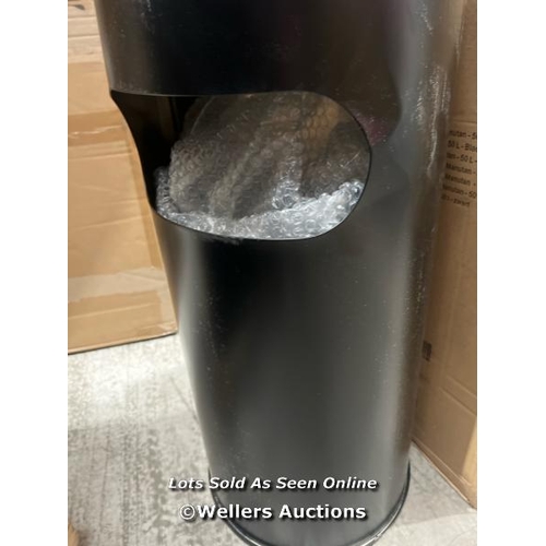 111 - EXPERT BIN WITH ASHTRAY + OPENING - 50 L - BLACK / RRP: �63.30 / DENTED / COLLECTION FROM DARTFORD /... 