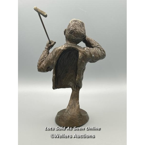 62 - Mark Hopkins (American b.1965) a bronze sculpture of a golfer, edition 208 / 950, impressed signatur... 