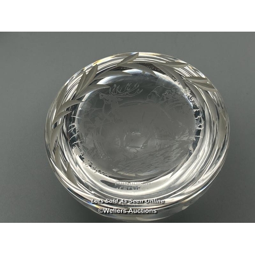 67 - Six glass paperweights including Edinburgh Crystal, largest 9.5cm high