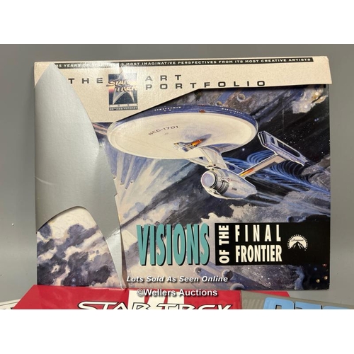 163 - Star Trek - Visions of the Final Frontier art portfolio with eight assorted calendars.