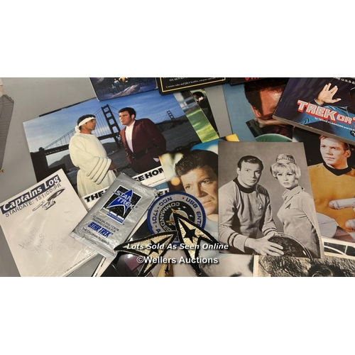 164 - Star Trek - a large collection of lobby cards, movie stills, postcards, DVD's, patches and badges