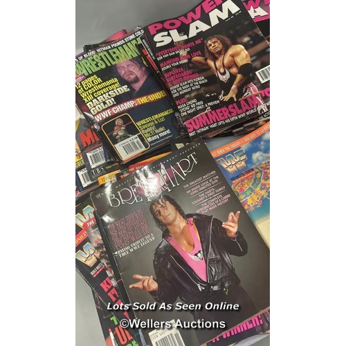 170 - WWF Wrestling - A large collection of 1990's American wrestling magazines including WWF, Power Slam ... 