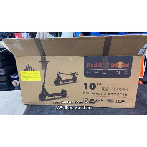 110 - RED BULL RACING RS 1000 E-SCOOTER / APPEARS NEW / OPEN BOX/ FAULTY CHARGER / BD