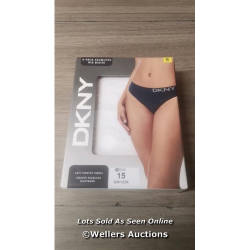 15 - LADIES NEW DKNY SEAMLESS RIB BIKINI 4PK S / D9