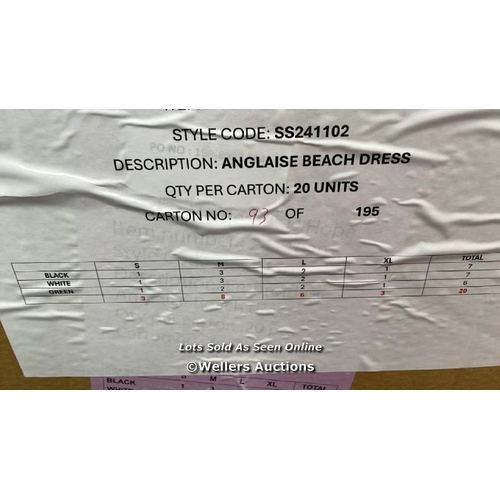 57 - 20X LADIES NEW ELLE ANGLAISE BEACH DRESSES / PLEASE SEE IMAGES FOR COLOURS AND QTY / P8