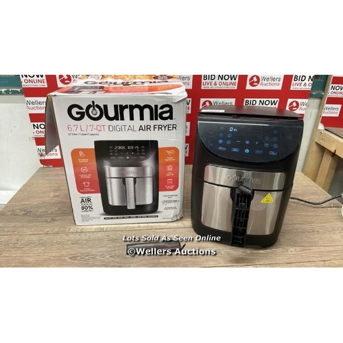 72 - GOURMIA 6.7L DIGITIAL AIR FRYER / POWERS UP / MINIMAL SIGNS OF USE / W1