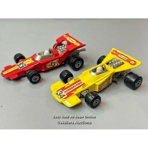 177 - Diecast racing car group including Dinky Speed of the Wind no.23E, Matchbox Speed Kings no.K-34 & K-... 