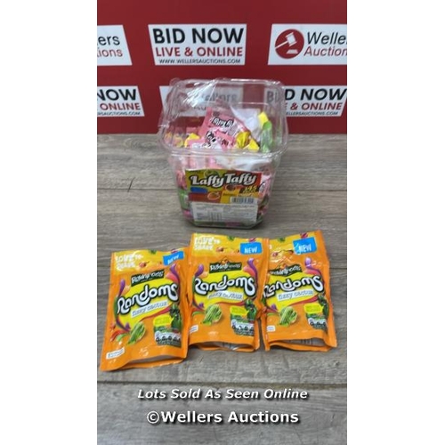 2030 - SELECTION OF SWEETS / INCL X3 NEW BAGS OF RANDOMS AND X1 OPEN BOX OF LAFFY TAFFY / A23