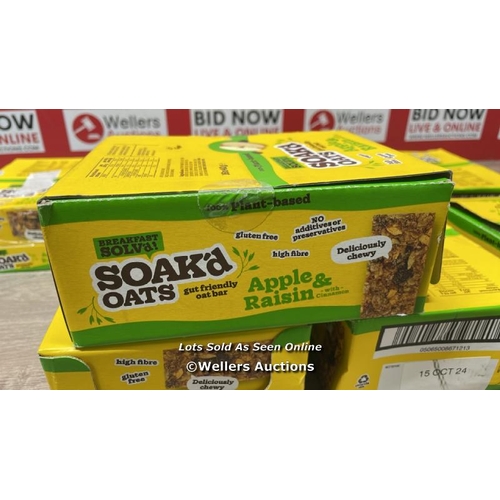 2045 - X8 BOXES OF SOAK'D OATS - GUT FRIENDLY OAT BAR / APPLE AND RASIN / SOME BOXES MAY BE OPEN / A23 / A2... 