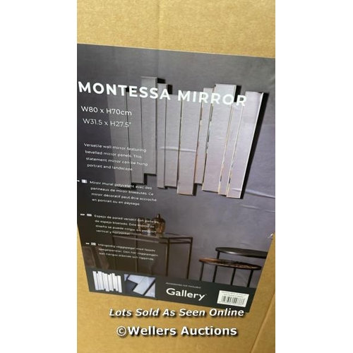 2416 - GALLERY MONTESSA MIRROR, 70 X 80CM / APPEARS NEW / SLIGHT DAMAGE SEE IMAGES  / W3