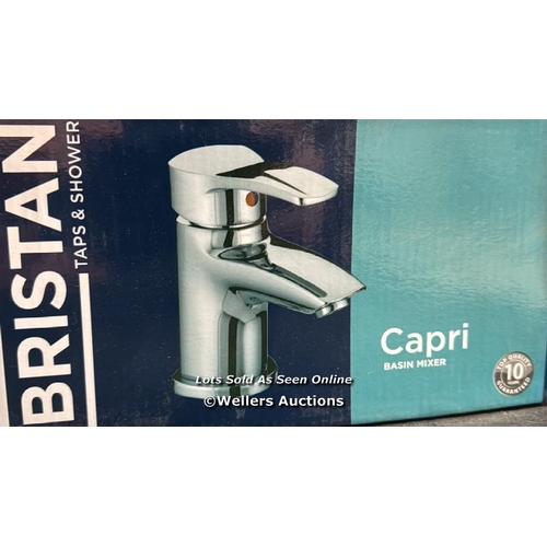 3014 - BRISTAN CAPRI BASIN MONO MIXER TAP WITH POP-UP WASTE CHROME CAP BASNW C / BRAND NEW IN THE BOX / RRP... 