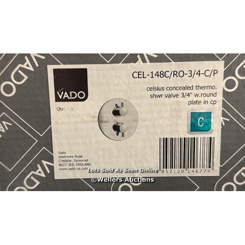 3030 - VADO CELSIUS ROUND 1 OUTLET THERMOSTATIC SHOWER VALVE - CHROME / CEL-148C/RO-3/4-C/P / BRAND NEW IN ... 