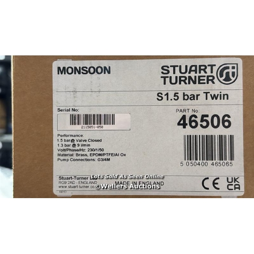 3036 - STUART TURNER MONSOON TWIN IMPELLER STANDARD SHOWER PUMP 1.5 BAR / 46506 / BRAND NEW IN THE BOX / RR... 