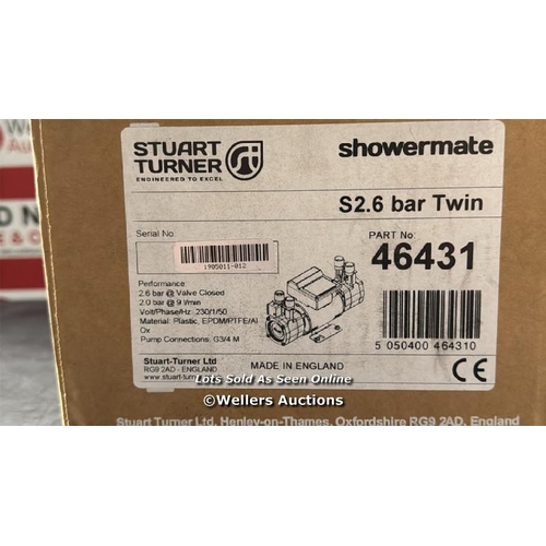 3037 - STUART TURNER SHOWERMATE STANDARD TWIN S 2.6 BAR SHOWER PUMP 46431 / BRAND NEW IN THE BOX / RRP: 224... 