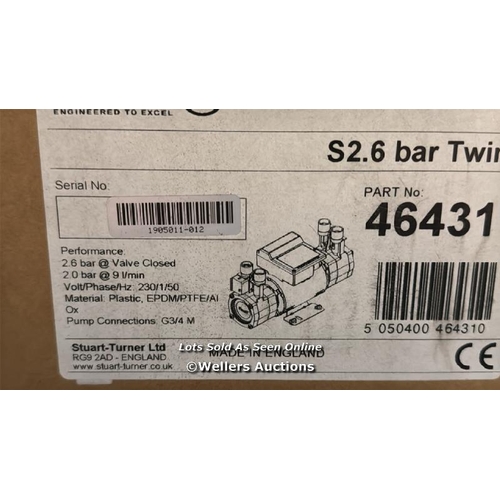 3037 - STUART TURNER SHOWERMATE STANDARD TWIN S 2.6 BAR SHOWER PUMP 46431 / BRAND NEW IN THE BOX / RRP: 224... 