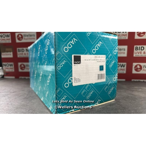 3040 - VADO MIX-128C-3/4-C/P MIX 2 OUTLET 3 HANDLE THERMOSTATIC SHOWER VALVE / BRAND NEW IN THE BOX / RRP: ... 