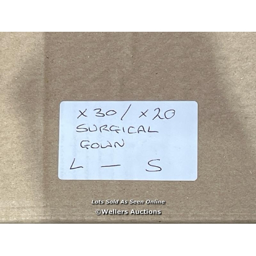 36 - X30 LARGE AND X20 SMALL NEW SURGICAL GOWNS / COLLECTION FROM DARTFORD / DELIVERY AVAILABLE / SEE IMA... 