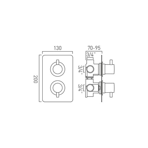 3032 - VADO CELSIUS 2 OUTLET THERMOSTATIC SHOWER VALVE, FINISHED IN A HIGH-SHINE POLISHED CHROME / CEL-148D... 