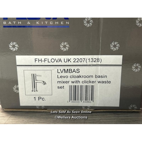 10 - FLOVA FH-FLOVA UK 2207 (1328) LVMBAS LEVO CLOAKROOM BASIN MIXER WITH CLICKER WASTE SET / BRAND NEW I... 