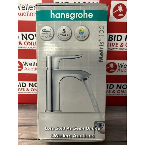 104 - HANSGROHE METRIS 100 SINGLE LEVER BASIN / 31088000 / BRAND NEW IN BOX / ORIGINAL RRP: 200 / E86