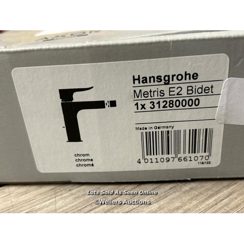 106 - HANSGROHE METRIS E2 SINGLE LEVER BIDET MIXER  / 31280000 / BRAND NEW IN BOX / ORIGINAL RRP: 275 / E8... 