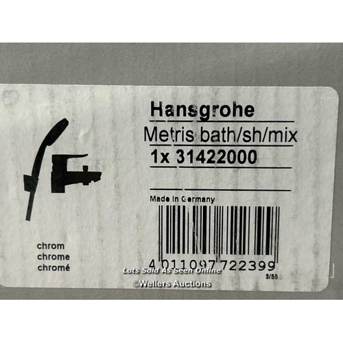 108 - HANSGROHE METRIS BATH SHOWER MIXER WITH KIT / 31422000 / BRAND NEW IN BOX / ORIGINAL RRP: 200 / E86