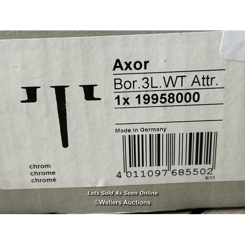 109 - HANSGROHE AXOR BOR .3L.WT ATTR. / 19958000 / BRAND NEW IN BOX  / E86