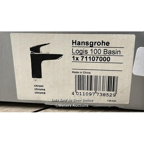 111 - HANSGROHE LOGIS 100 BASIN MIXER / 71107000 / BRAND NEW IN BOX / ORIGINAL RRP: 150 / E86